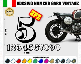 Vintage stickers numbers cafe racer scrambler motorcycle stickers tuning decal old style