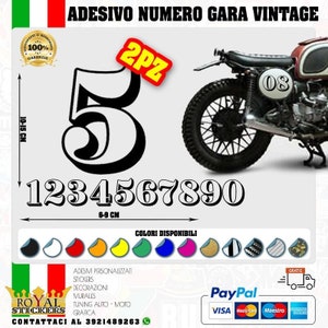 Vintage stickers numbers cafe racer scrambler motorcycle stickers tuning decal old style