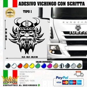 adesivo vichingo con scritta personalizzata wrapping auto camion moto vari color tipo 2