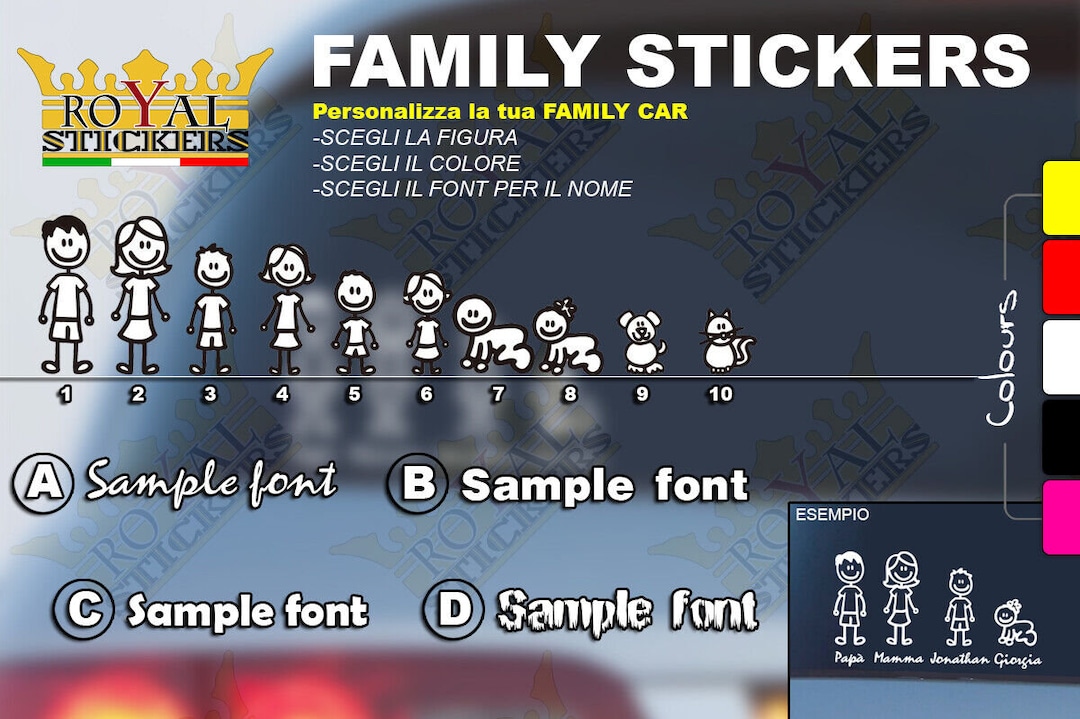 Sticker Stickers Decal Family Car Rear Window Pvc Kids on Board ...