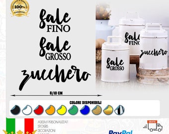 Set 3 Adesivi per barattoli da cucina SALE grosso SALE fino ZUCCHERO stickers