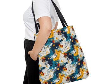 Abstract Fusion: Trendy Tote Bag with All-Over Artistic Pattern | FERN Goods Co.