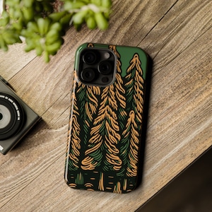 Custodia rigida per iPhone MagSafe Golden Hour Pine Tree Forest / iPhone 13/14/15 - mini/plus/pro/pro max / FERN Goods Co.