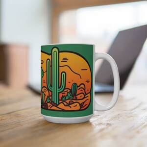 Desert Cactus Colors 15oz. Ceramic Coffee Mug | FERN Goods Co.
