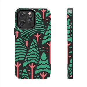 Pini astratti: custodia per telefono resistente ispirata alla natura / FERN Goods Co.