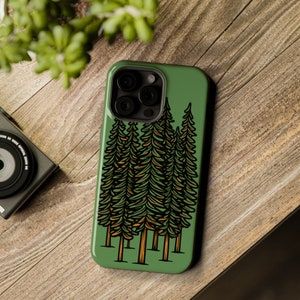 Custodia rigida MagSafe per iPhone illustrata Gruppo di pini / iPhone 13/14/15 - mini/plus/pro/pro max / FERN Goods Co.