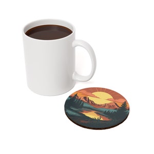 Sunset Escapade: Cork Back Coaster | FERN Goederen Co.