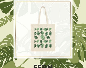 Tropical Vibes Monstera: Cotton Canvas Tote Bag | FERN Goods Co.