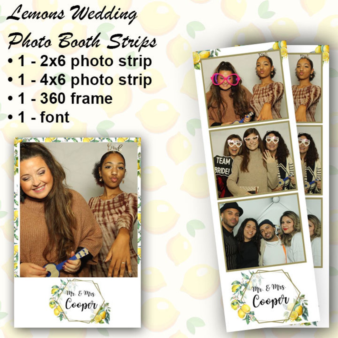 Lemons Photo Booth Strip Designs 360 Photo Booth Layout Etsy