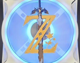 Nintendo Zelda Breath of the Wild BoW Master Sword Link Logo Custom 3D Printed Artisan Gaming Computer Fan Grill