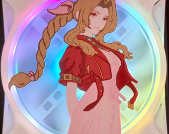 Final Fantasy VII FF7 Remake Rebirth Aerith Gainsborough Custom 3D Printed Artisan Gaming Computer Fan Grill