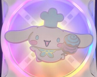 Sanrio Cinnamoroll Bakery Cafe Custom 3D Printed Artisan Gaming Computer Fan Grill