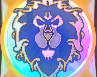 World of Warcraft Blizzard For the Alliance Emblem Custom 3D Printed Artisan Gaming Computer Fan Grill