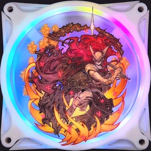 Elden Ring Malenia Blade of Miquella Goddess of Rot Scarlet Flowers Custom Signature Embossed Textured 3D Printed Artisan Computer Fan Grill