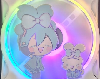 Hatsune Miku x Sanrio Cinnamoroll Custom 3D Printed Artisan Gaming Computer Fan Grill - Bow Pair Edition -