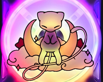 Pokemon Mew Custom 3D Printed Artisan Gaming Computer Fan Grill - Moonlight Edition -