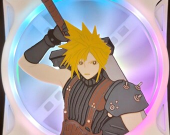 Final Fantasy VII FF7 Remake Rebirth Cloud Strife Custom 3D Printed Artisan Gaming Computer Fan Grill