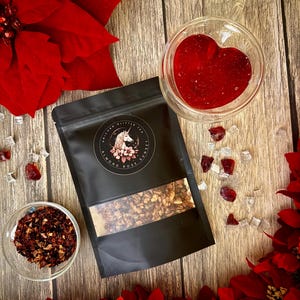 Almond Rose Sunset Glitter Tea (3 oz bag) - unicorn inspired gift, loose leaf tea, glitter tea,  hybiscus tea lover