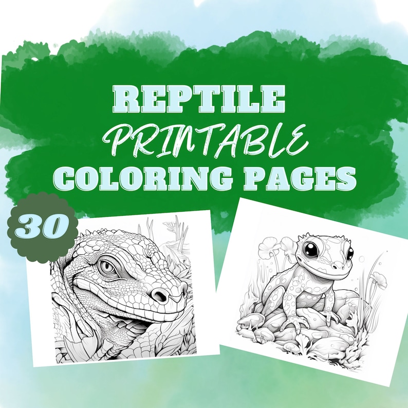Reptile Coloring Pages - Etsy