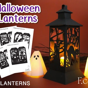 Halloween Lanterns Papercrafts DIY template, Halloween Decor 3D or Halloween gift