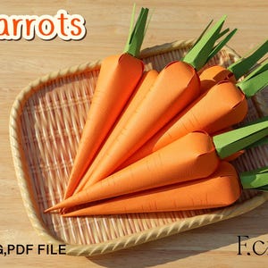 DIY Papercraft-wortel, wortel papercraft, wortelen 3D-papier ambachtelijke sjabloon