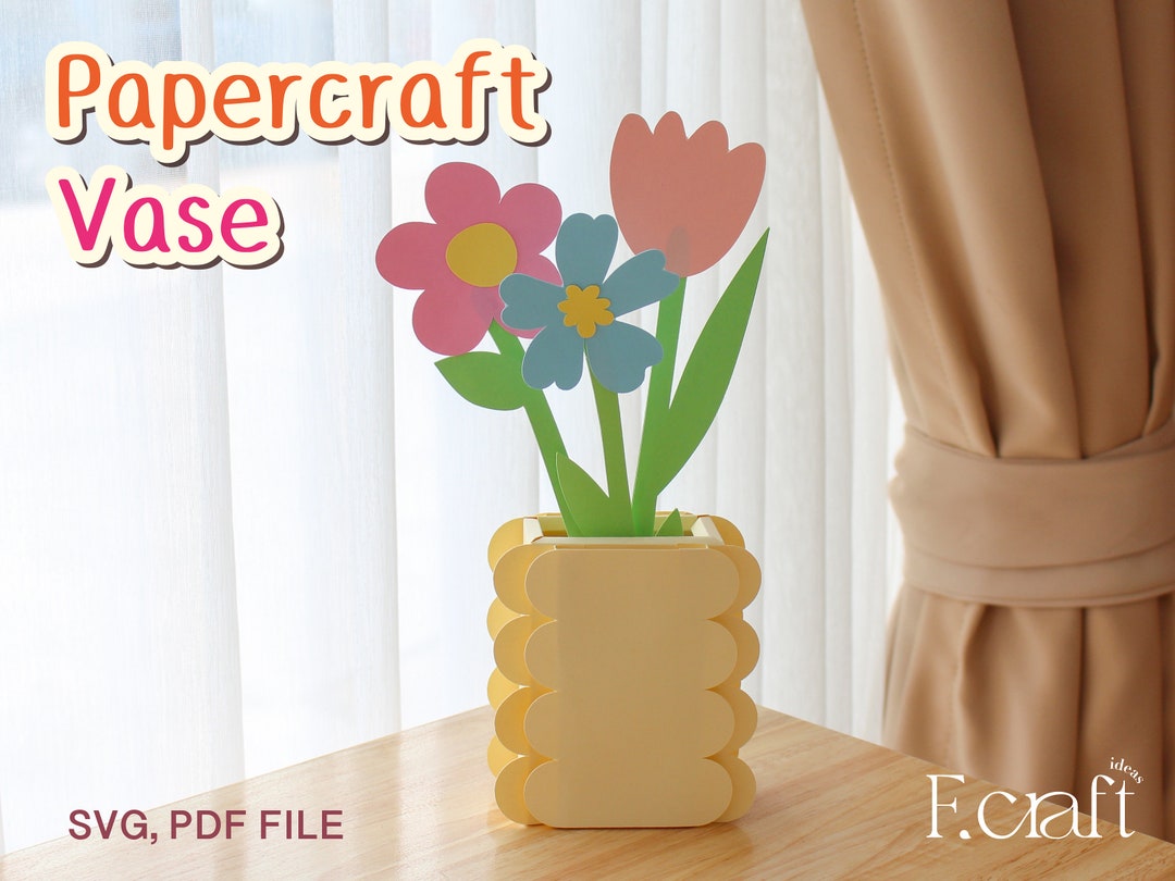DIY Papercraft Vase Papercraft Flower Vase Flower Vase 3D Etsy