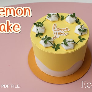DIY Papercraft Cake, Lemon Cake paper craft, Lemon Cake 3D Paper craft Template