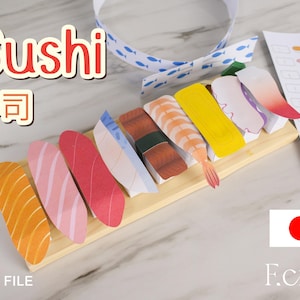 Printable Sushi Set, Sushi papercraft, Paper Craft Activity - Educational Homeschool