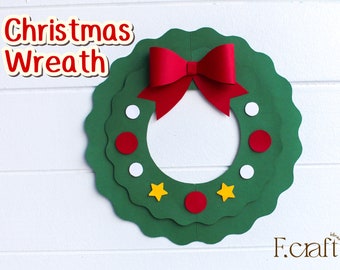 Papercraft Christmas Wreath DIY Decor (PDF, SVG)