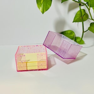 Aangepaste post-it-houder, aangepaste kleur glitter post-it-houder, houder voor plakje