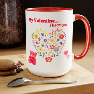 My Valentine Two-Tone Coffee Mugs, 15oz