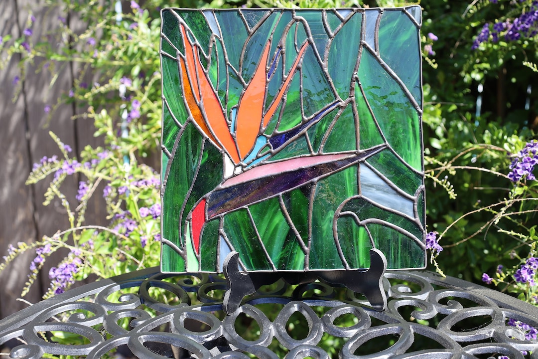 Bird of Paradise Stained Glass Suncatcher - Etsy