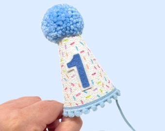 Sprinkles First Birthday Hat | 1st Birthday Boy Outfit | Sprinkles Party Hat | Confetti Party Hat | First Birthday Boy Glitter Party Hat