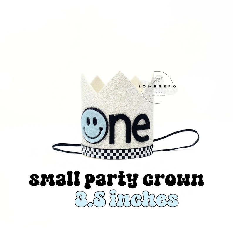 One Happy Dude Crown | First Birthday Smiley Face Party Hat | One Happy ...