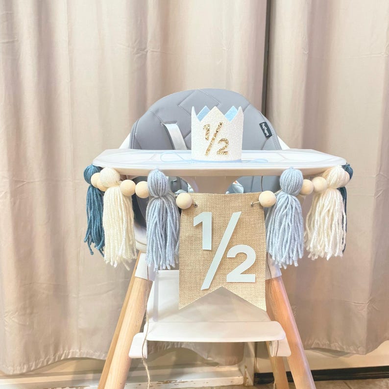 blues half birthday high chair banner
