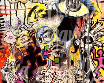 Impresión de pintura abstracta de Keith Rode The Subway de 8 x 10