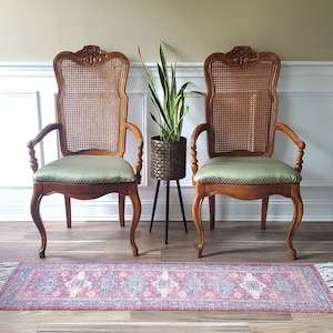 SOLD - French Provincial Cane Armchairs