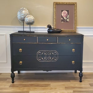 SOLD - Vintage Black Dresser
