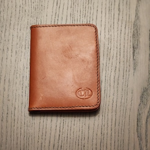 Cartera plegable vertical - Forrada de gamuza, cuero americano de plena flor