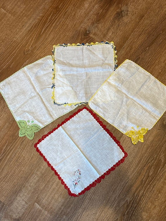 Vintage Irish Linen Handkerchiefs lot of 4