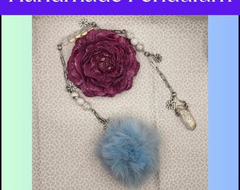 Frostbite - Healing Aura Quartz Pendulum - Metaphysical Tool - Chakra Balancing & Energy Work, Divination, Natural Crystal, Only One P019
