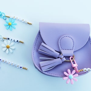 Sac à main personnalisé à pampilles pour fille | Mini sac à main personnalisé | Porte-monnaie petite fille|Cadeau pour enfant|Mini sac à bandoulière | Porte-monnaie en cuir pour tout-petit