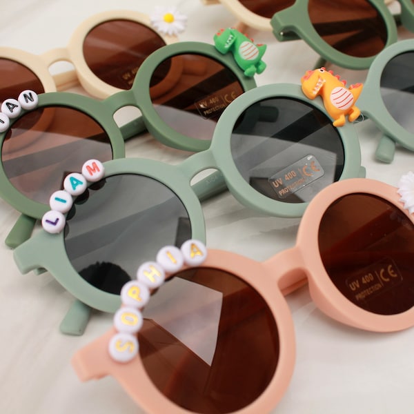 Customized Sunglasses Dinosaur and Daisy Design | Present for Toddlers | Gift for Children and Baby | Personalized Birthday Gift for Babies