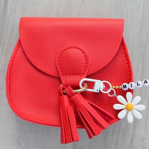 Adorable sac à main à bandoulière en cuir personnalisé pour fille, cadeau pour enfant, anniversaire, baby shower, bouquetières, célébration de Pâques