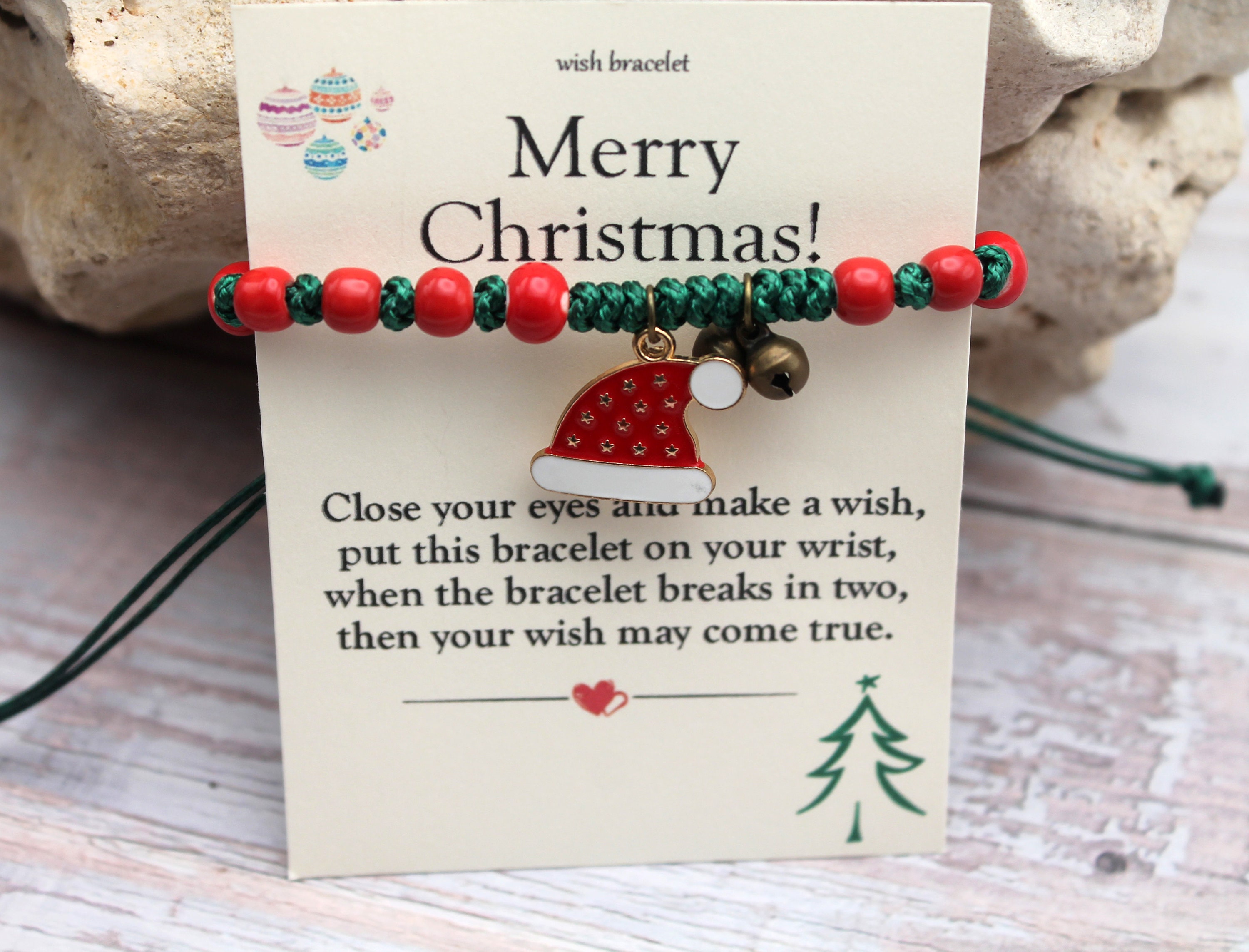 Pulsera con dijes navideños, regalo de joyería navideña, pulsera con dijes festivos, regalo de joyería navideña para ella, regalo para mamá, pulsera de Papá Noel
