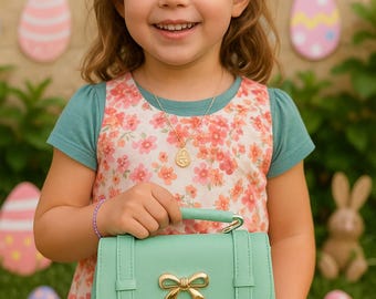 Easter Gift Toddler Purse – Custom Name Leather Crossbody Bag | Kids Spring Gift Basket Idea, Easter Gift idea, Kids Christmas Gift