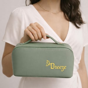 Personalized Makeup Bag with Monogram, Large Capacity Vegan Leather Cosmetic Bag, Custom Travel Toiletry Bag, Bridesmaid Gift for Her