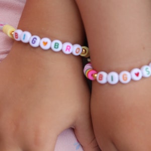 Back to school, Mama & Mini Bracelet Set, Stretch with Heishi Beads and Your choice of Lettering, First day of School/Kindergarten/Preschool image 6