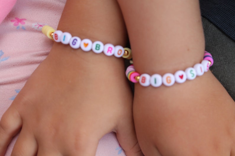 Back to school, Mama & Mini Bracelet Set, Stretch with Heishi Beads and Your choice of Lettering, First day of School/Kindergarten/Preschool image 6