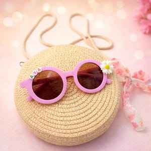 Kids sunglass Party Favor, Bulk Order Kids Sunglasses, Customized Sunglasses Dinosaur and Daisy Design, Kids Birthday gift, Name Sunglasses, image 4